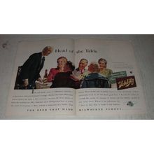 1941 Schlitz Beer Ad - Head of the Table