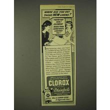 1945 Clorox Bleach Ad - Those New Linens