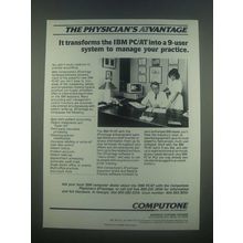 1985 Computone IBM PC/AT Ad - Atvantage Enhancement