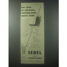 1954 Sebel Stak-a-Bye Chair Ad - For cafes or canteens, meeting halls