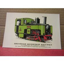 SNOWDON RAILWAY no 4 STEAM ENGINE collector postcard RAILWAY LOCOMOTIVES no 26 #