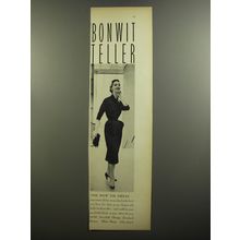 1952 Bonwit Teller Roseville Dress Ad - The bow tie dress