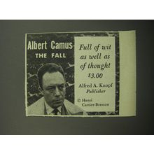 1957 Alfred A. Knopf Book Advertisement - The Fall by Albert Camus