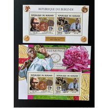 Burundi 2014 / 2015 Mi. 3530 - 3531 Bl. 527 - 528 Alexander Fleming Nobel Fleurs