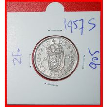 Ⰶ SCOTTISH CREST (1954-1970): GREAT BRITAIN★1 SHILLING 1957★LOW START★NO RESERVE