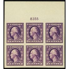 484, Mint NH Superb 3¢ Top Plate Block of Six Stamps - Stuart Katz