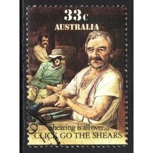 AUSTRALIA 1986: CLICK GO THE SHEARS - 33c SHEARING IS ALL OVER USED (G4)