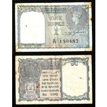 British India 1940 1 Rupee Banknote King George VI Signed By C E Jones