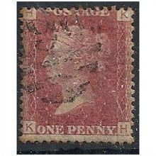 1858 SG43 1d Red Plate 147 Good/Fine Used Check Letters "KH".