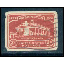 Used U525 2c Mount Vernon Fine Cut Square WA3040