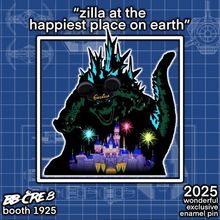2025 Wondercon Exclusive Zilla t the Happiest Place on Earth 2.5'' Enamel Pin
