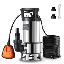 1HP Sump Pump, 4020GPH, 30FT Lift Stainless Steel Submersible Sludge Pump wi...