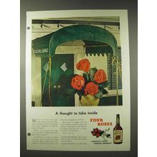 1948 Four Roses Whiskey Ad - A Thought To Take Inside