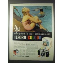 1958 Ilford Ad - Colour Film, Sportsman Camera