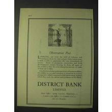 1958 District Bank Limited Ad - Observation Post