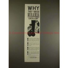 1959 Miranda Camera Ad - Why They Rated Excellent!!