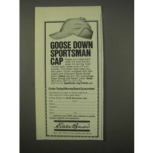 1980 Eddie Bauer Goose Down Sportsman Cap Ad