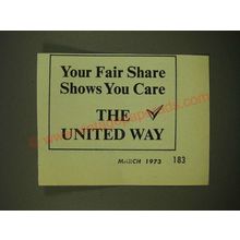 1973 The United Way Ad - Your fair share shows you care