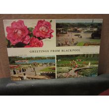 multiview, BLACKPOOL, LANCASHIRE...used vintage postcard by Jarrold 1965 pm =