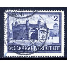 POLAND 1941, German Occupation, General Government, Kraków Barbican, 2 Z USED