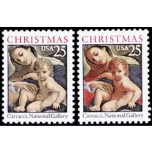 2427b, Mint XF 25¢ With Red Litho Color Omitted With Normal * Stuart Katz