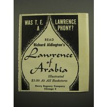 1955 Henry Regnery Book Advertisement - Lawrence of Arabia by Richard Aldington