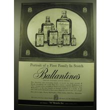 1957 Ballantine's Scotch Ad - Portrait of a first family in Scotch