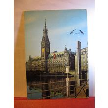 RATHAUS, HAMBURG, GERMANY used vintage postcard 1973 pm #