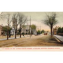 Grammar School Lower Symond Street Auckland New Zealand Old Postcard
