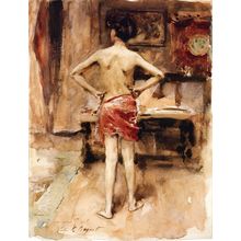 the_model_interior_with_standing19a65 Poster Canvas Movie Film Print A0 A1 A2 A3