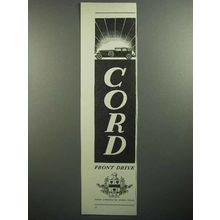 1930 Cord Front Drive Car Ad!