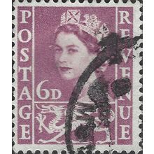 WALES, QE II, Wilding, pink-lilac 1958, 6d, #5