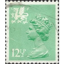 WALES, QE II, Machin, light green 1982, 12½p, #5