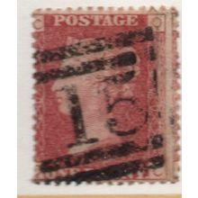 Sg43 1d red plate 200 FINE USED " Q C " (REDS)
