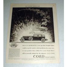1930 Cord Brougham Car Ad - Front Drive