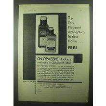 1931 Abbott Laboratories Chlorazene Ad - Antiseptic