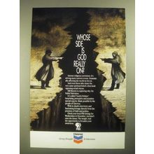 1987 Chevron PBS God & Politics Show Ad - Whose Side is God Really On?