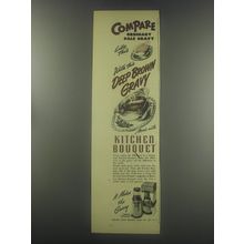 1945 Kitchen Bouquet Ad - Compare ordinary pale gravy like this