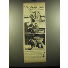 1948 Jergens Lotion Ad - Stockholm was heaven the day Bill kissed my hand