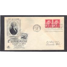 FDC Art Craft 1033 2c Thomas Jefferson Pair (Cachet-Penciled/A) CV42100