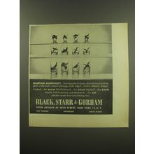 1949 Black, Starr & Gorham Game Bird Glasses Ad - Sporting Hospitality