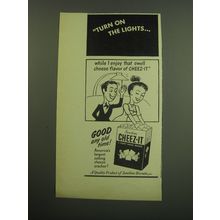 1949 Sunshine Cheez-It Crackers Ad - Turn on the lights.. while I enjoy