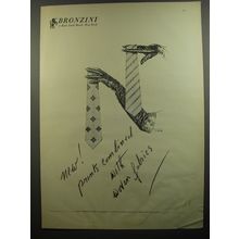 1952 Bronzini Ties Ad - New! Prints combined with woven fabrics