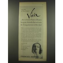 1956 Frances Denney Viva Skin Care Ad - Long life to your beauty
