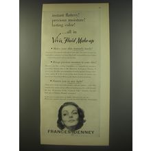 1956 Frances Denney Viva Fluid Make-up Ad - Instant flattery! Precious moisture!