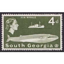 South Georgia QEII 1963-69 4d Bronze-Green Fin Whale SG6 Mint MH