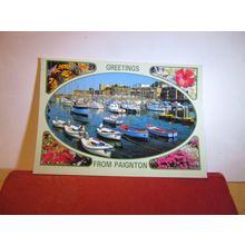 GREETINGS FROM PAIGNTON, DEVON, used postcard by Europa Cards =