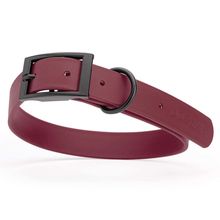 Dog Pet Waterproof Collar - W1" x L18"-22" - Merlot Burgundy