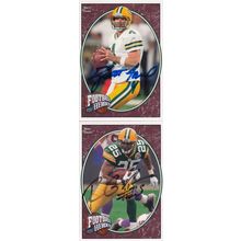 BRETT FAVRE & RYAN GRANT AUTO 2008 GREEN BAY PACKERS HOF SB CHAMPION BACKFIELD