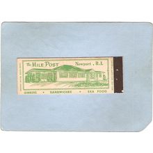 Rhode Island Newport Matchcover The Mile Post w/Info Inside Full Length Ma~1298